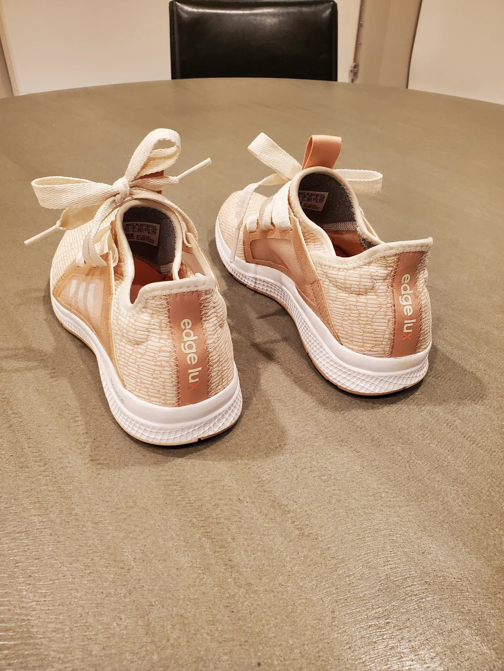 adidas Bounce Women's Light Pink Tan Lace-Up Sneakers - Picture 4 of 10